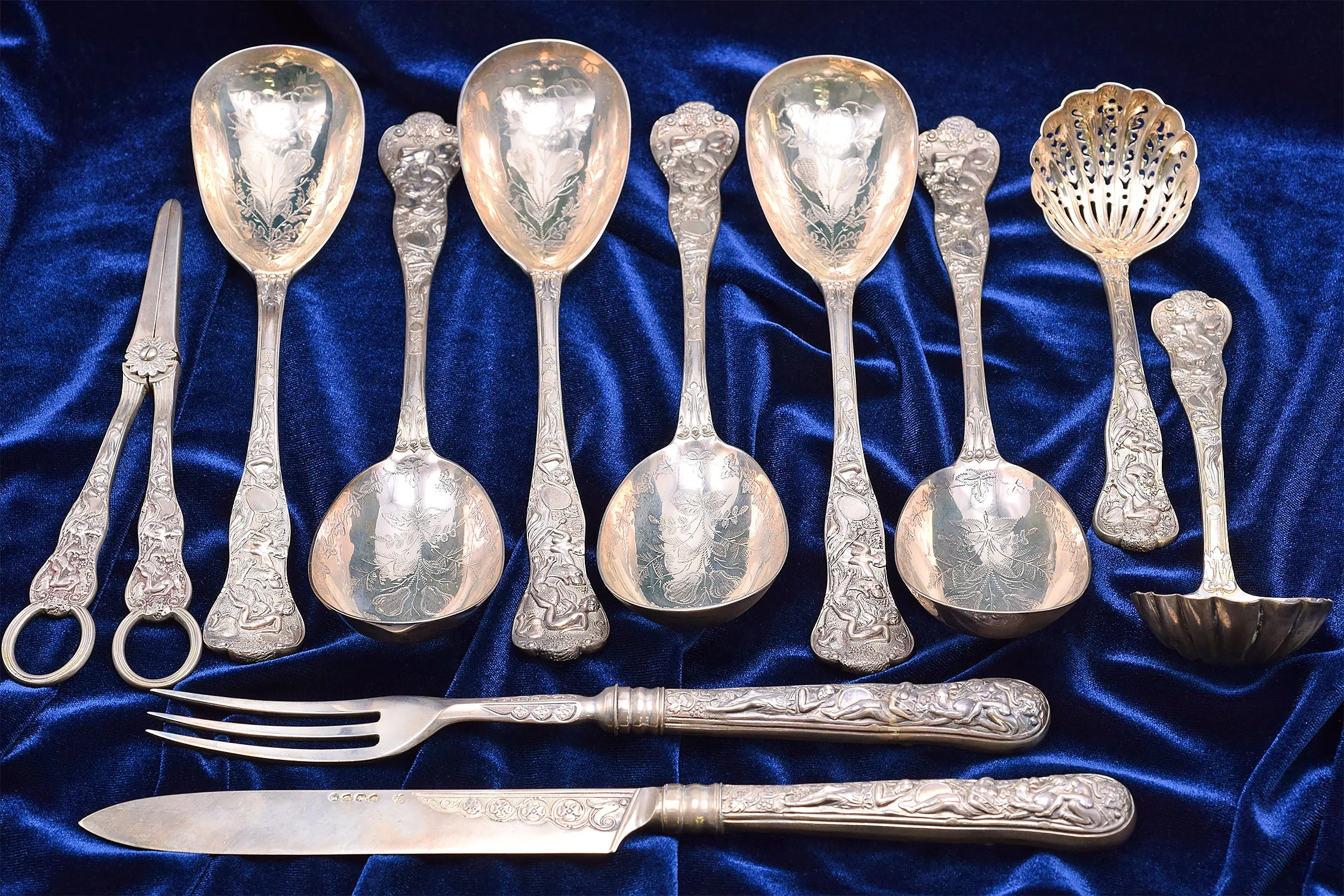 1878 Henry John Lias & James Wakely Sterling Silver London Fruit 11 Piece Set