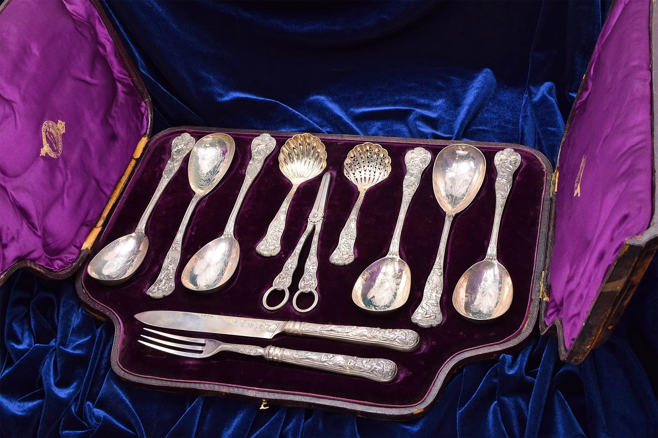 1878 Henry John Lias & James Wakely Sterling Silver London Fruit 11 Piece Set