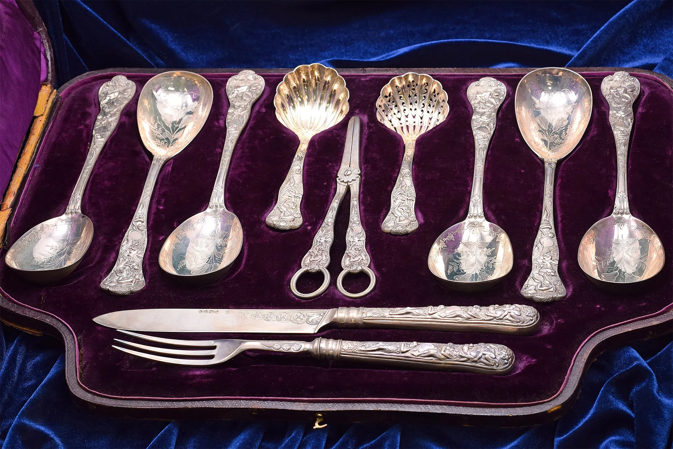 1878 Henry John Lias & James Wakely Sterling Silver London Fruit 11 Piece Set