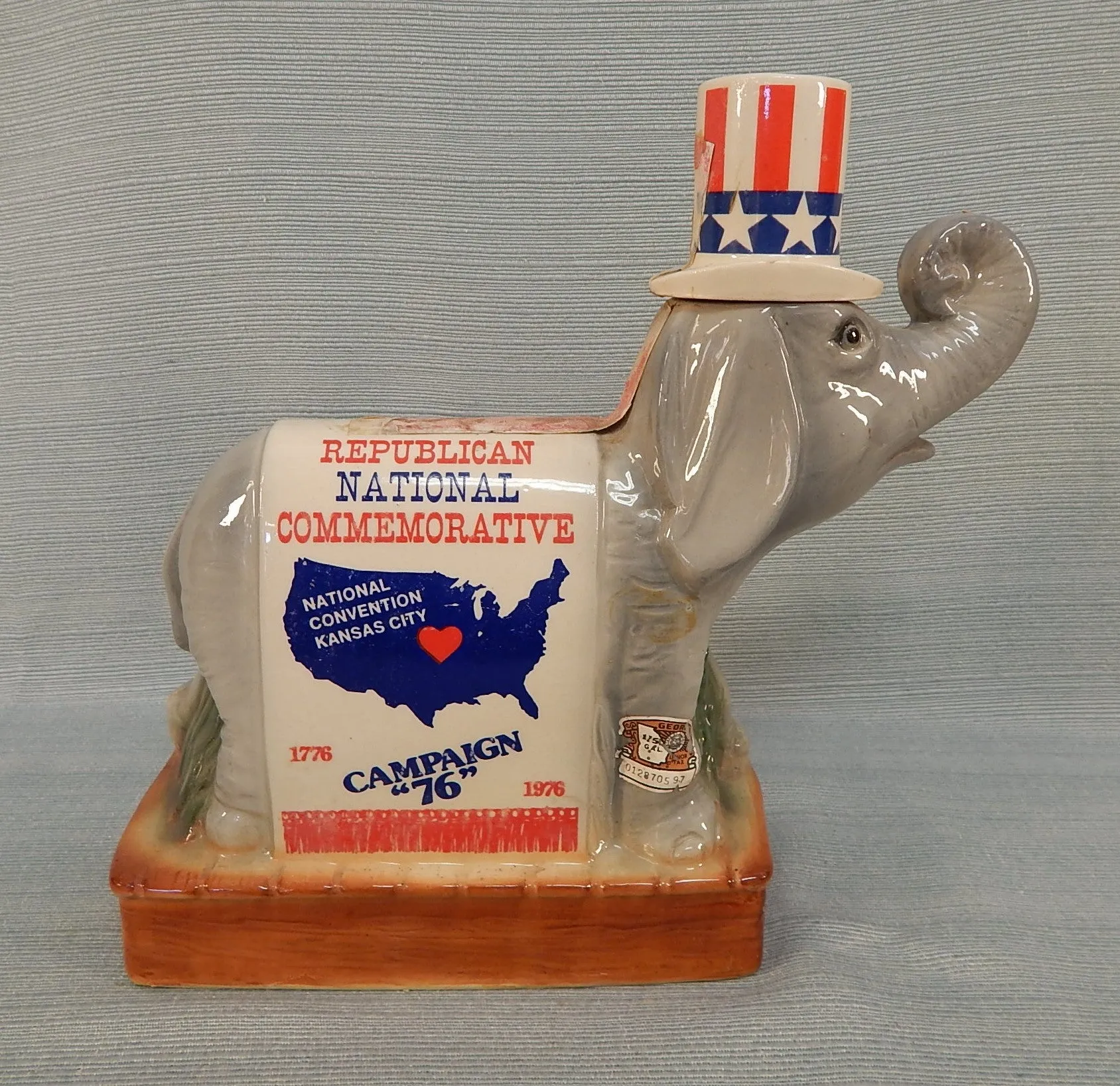 1976 Republican National Convention Commemorative Whiskey Bottle - Good Vintage Condition