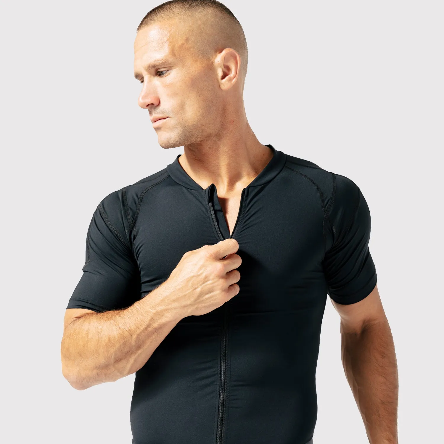 3/4 ZIP SHORT SLEEVE COMPRESSION SHIRT