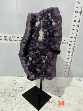 Amethyst Geode with Calcite from Brazil on Custom Stand- 34 / 109lbs