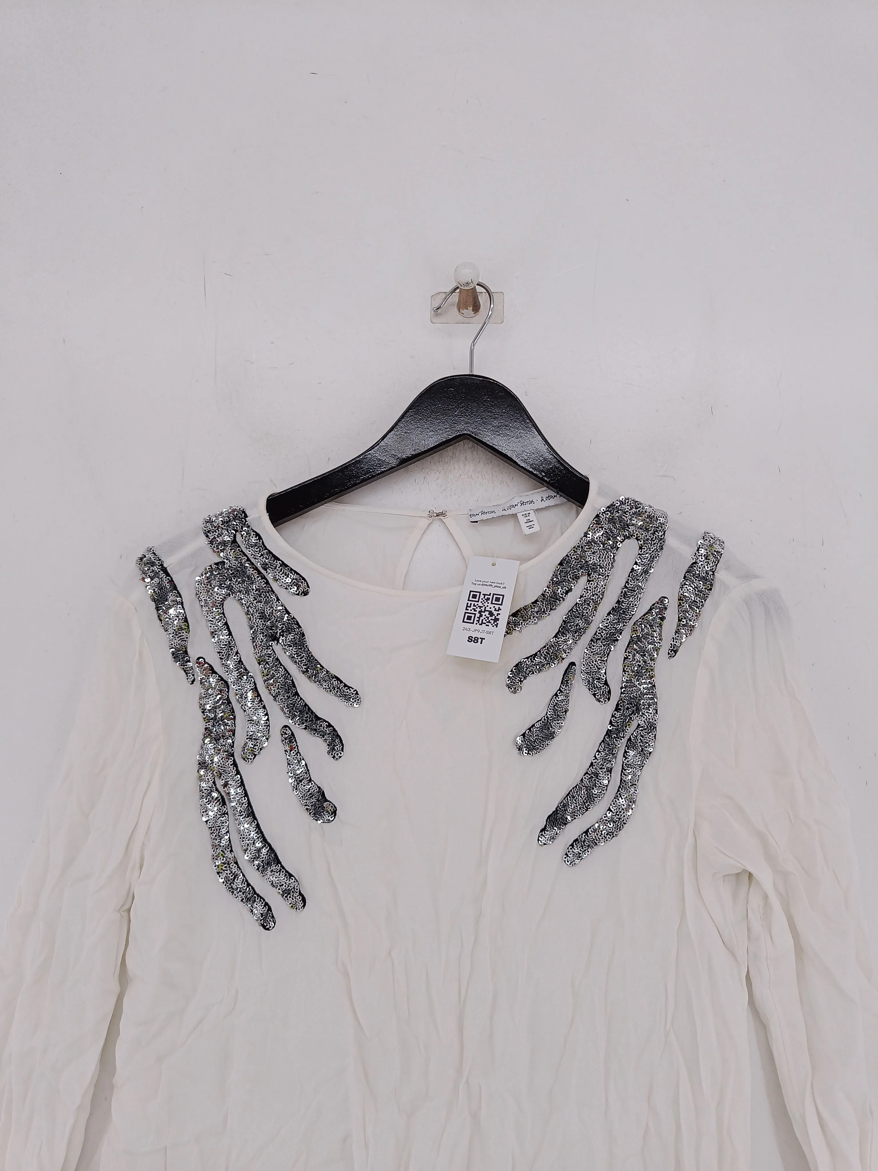 & Other Stories Women's Blouse UK 8 White 100% Viscose