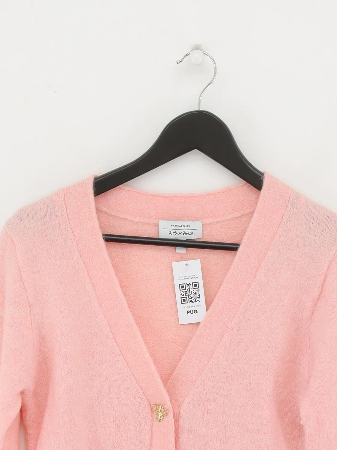 & Other Stories Women's Cardigan S Pink Polyamide with Elastane, Other, Wool