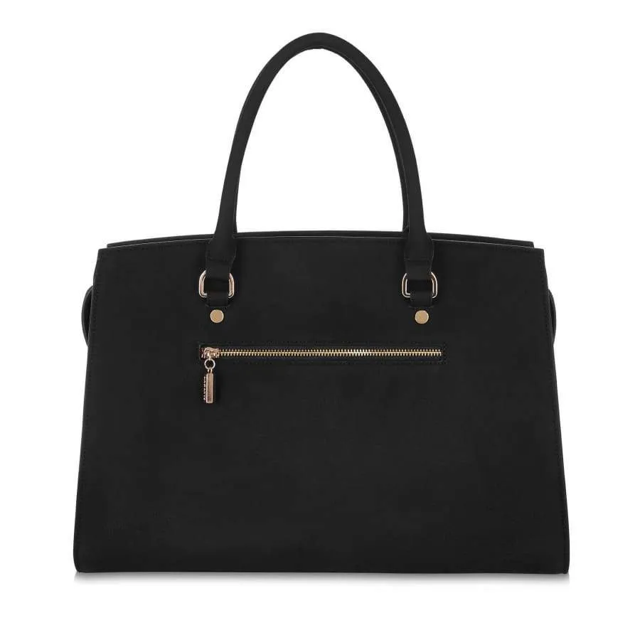 Aricia Vegan Leather Laptop Bag | Black