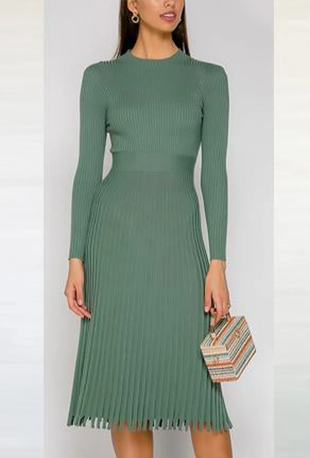 ARIEL - PLEATED SWEATER DRESS