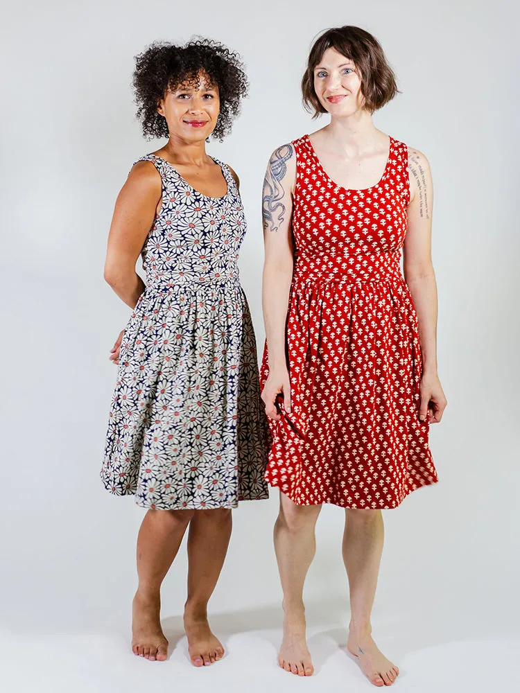 Asheville Dress - Micro Floral Red