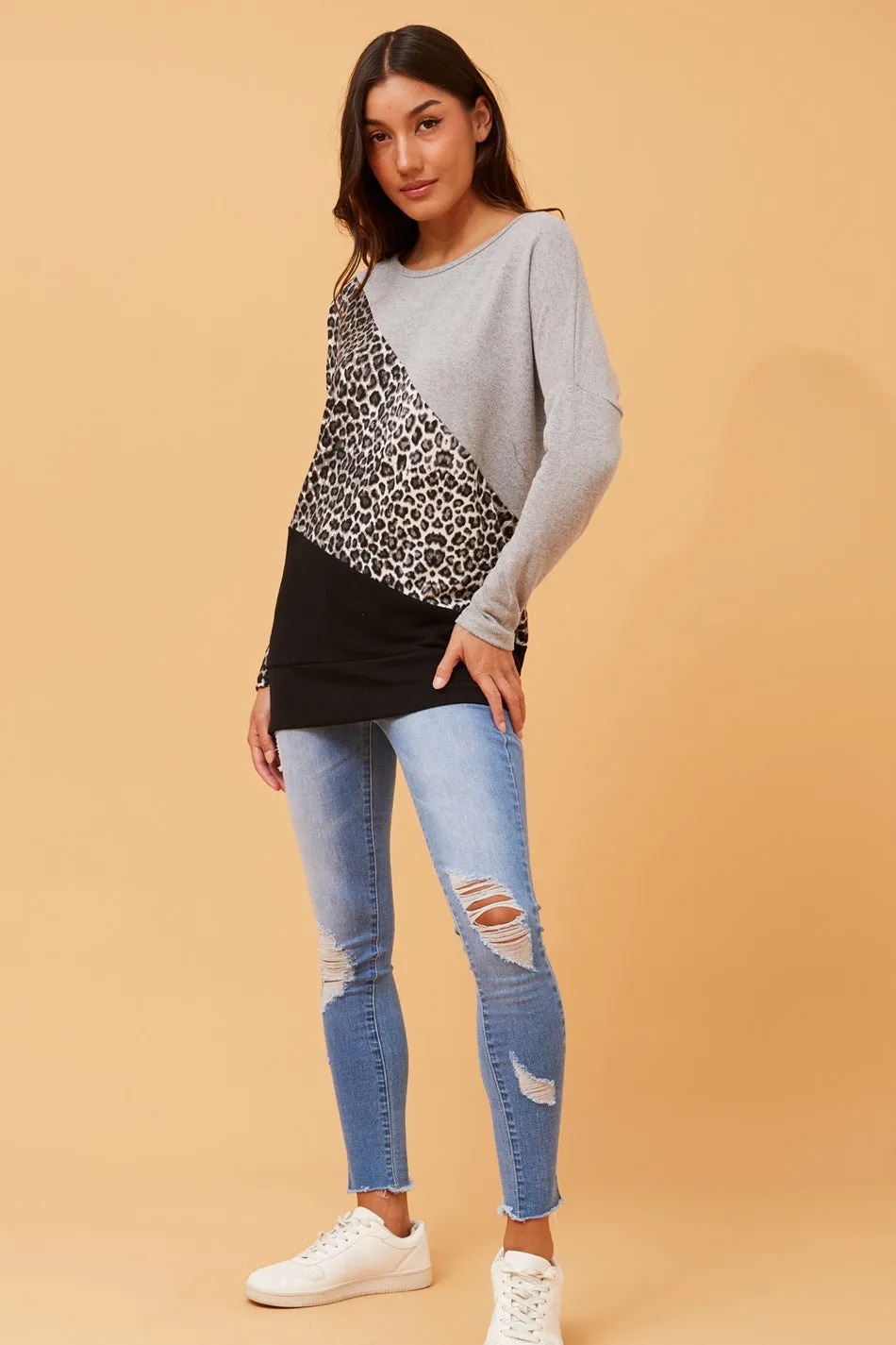 BIRD ANIMAL PRINT PANEL TOP