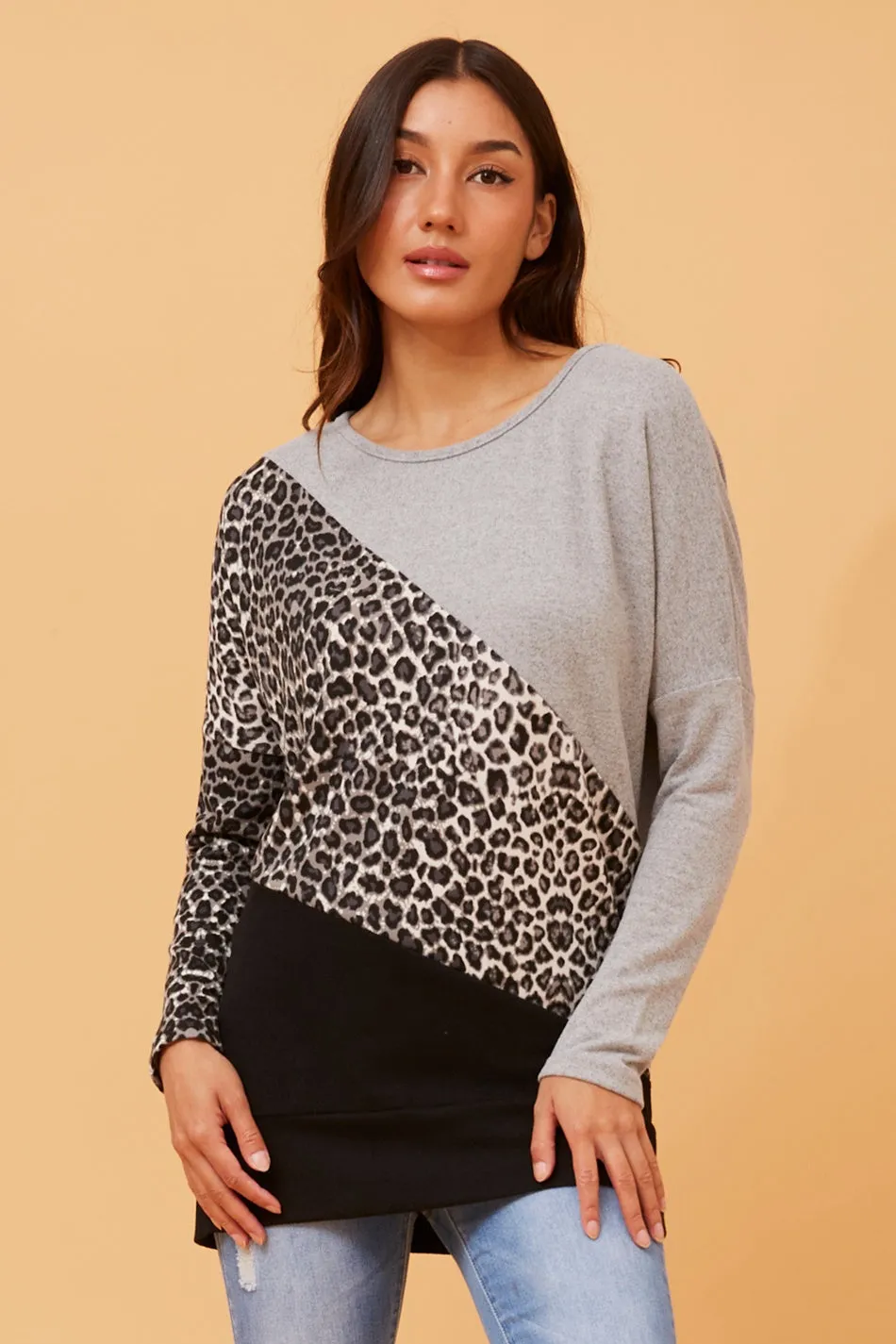 BIRD ANIMAL PRINT PANEL TOP