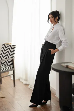 Black Stretchable Long Slacks