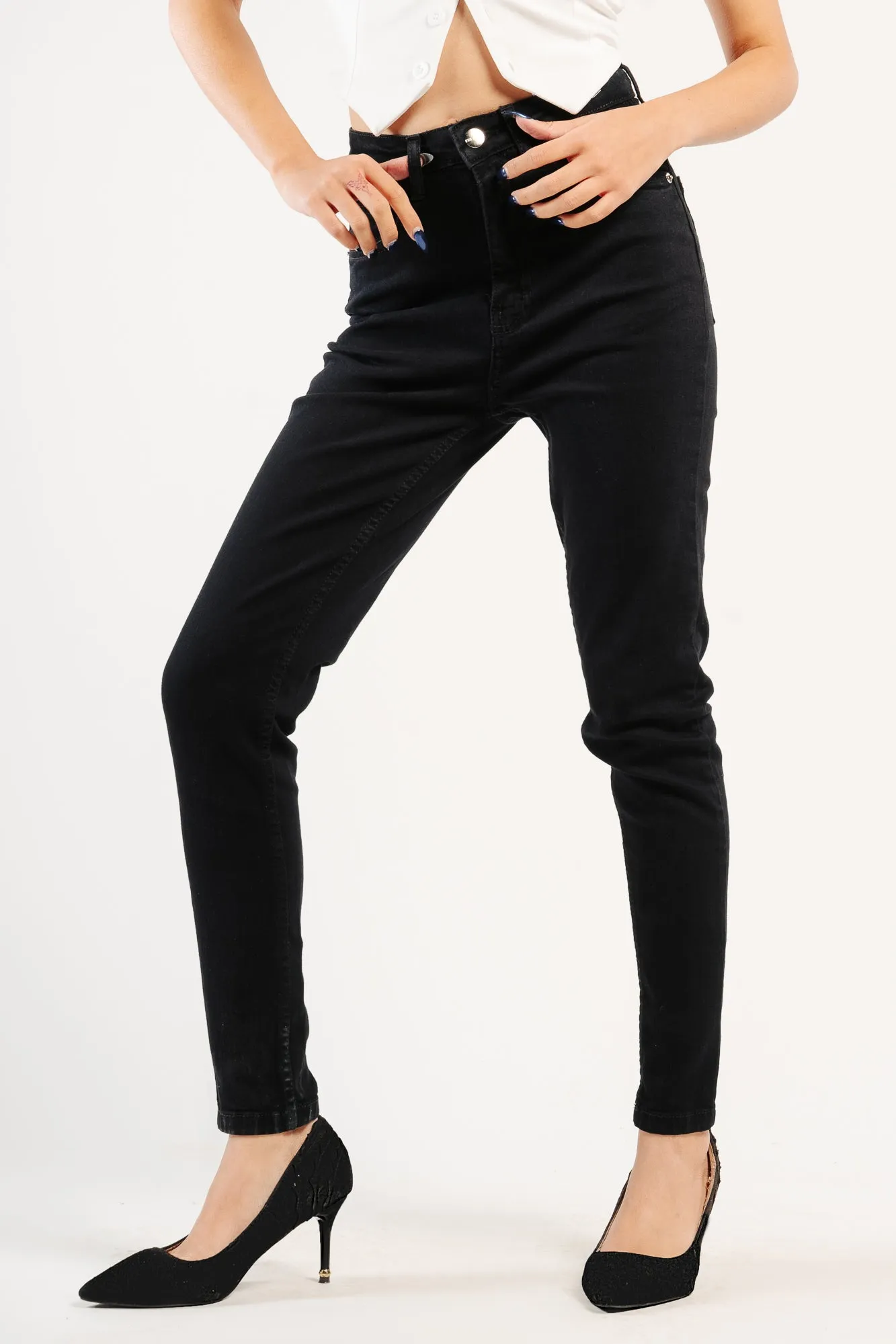 Black Thread Skinny Jeans