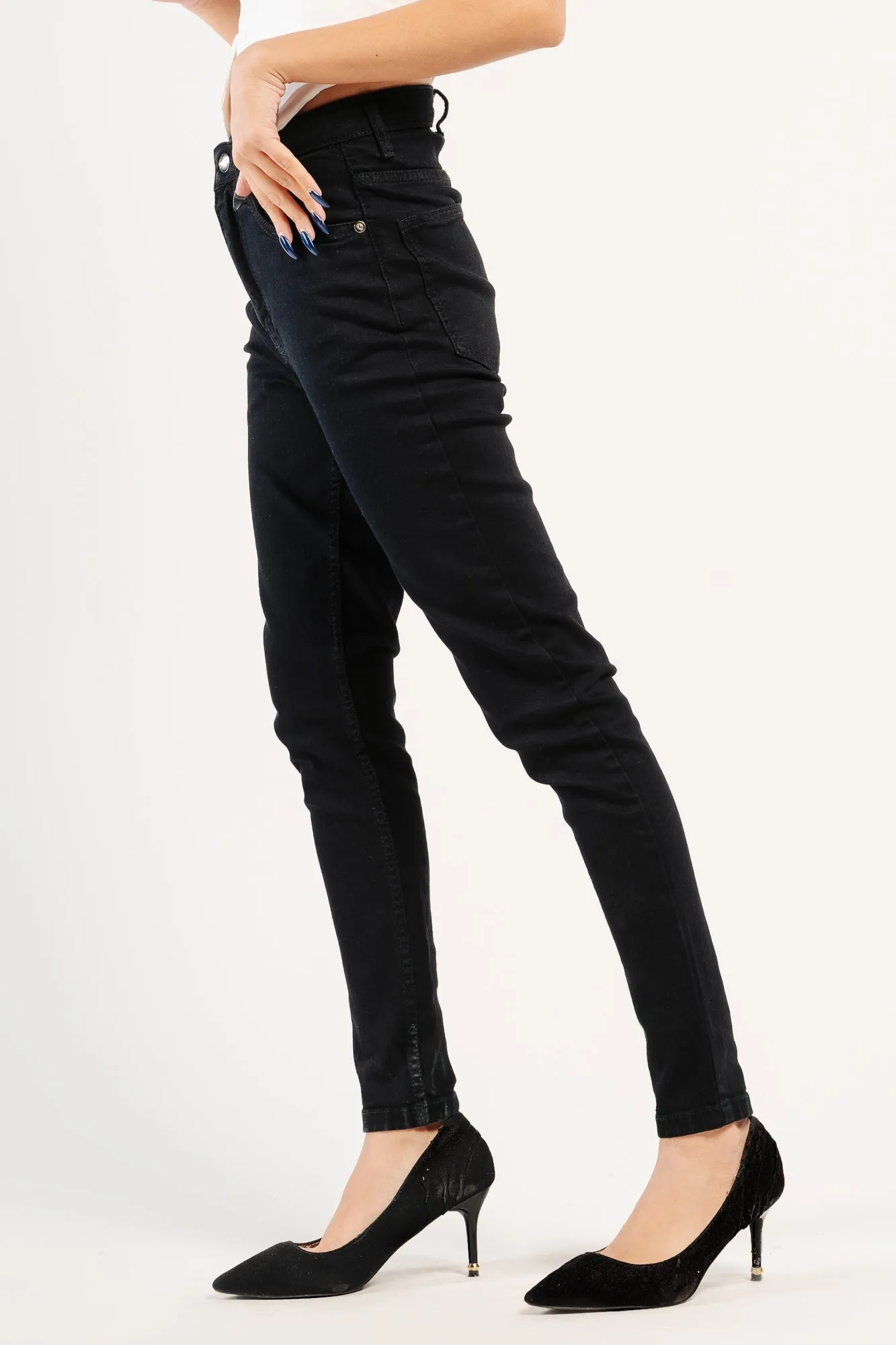 Black Thread Skinny Jeans