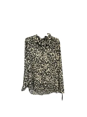 Blouse Long Sleeve By Halogen In Animal Print, Size: 1x