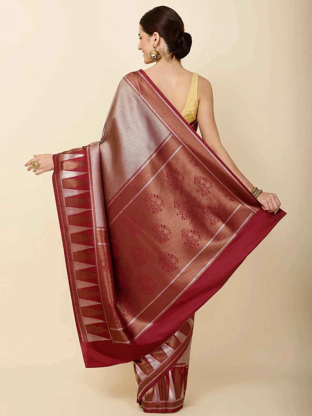 Brocade Zari Jaal Woven Handloom Saree