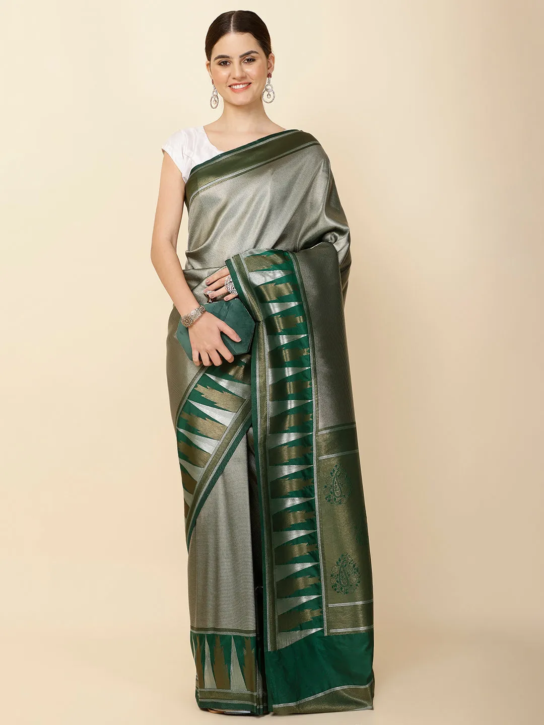 Brocade Zari Jaal Woven Handloom Saree