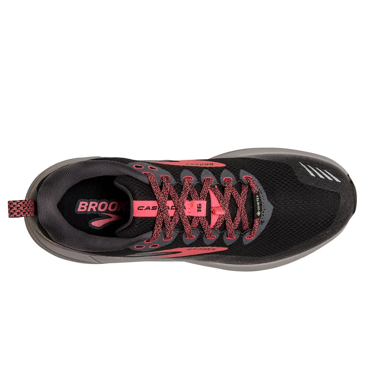 Brooks Cascadia 16 GTX Womens | Black/blackened Pearl/coral