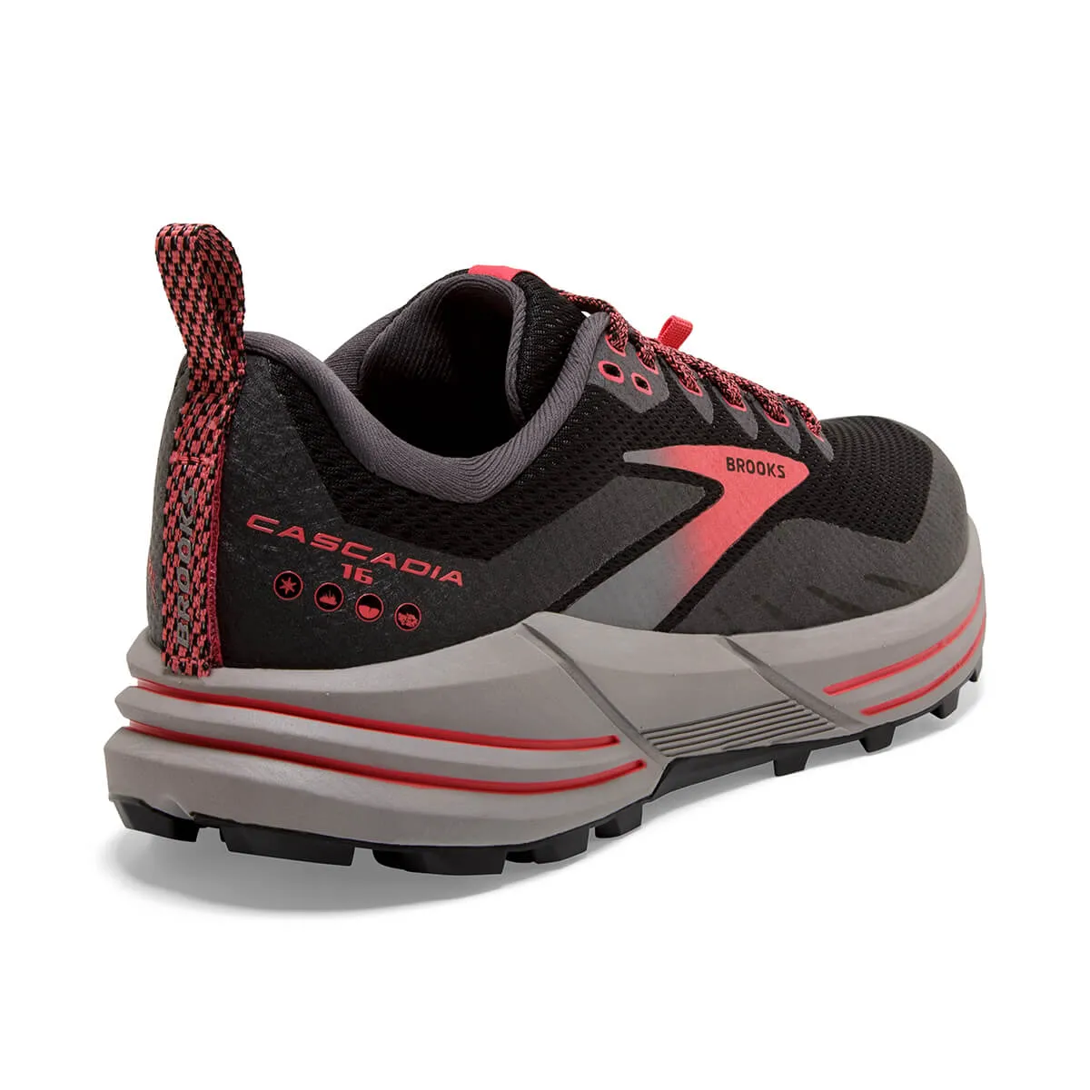 Brooks Cascadia 16 GTX Womens | Black/blackened Pearl/coral