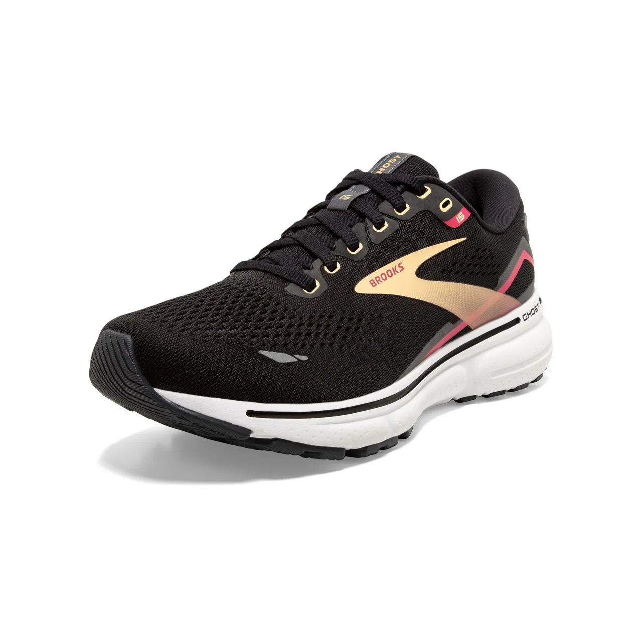 Brooks Ghost 15 (Womens) - Black/Orange/Raspberry