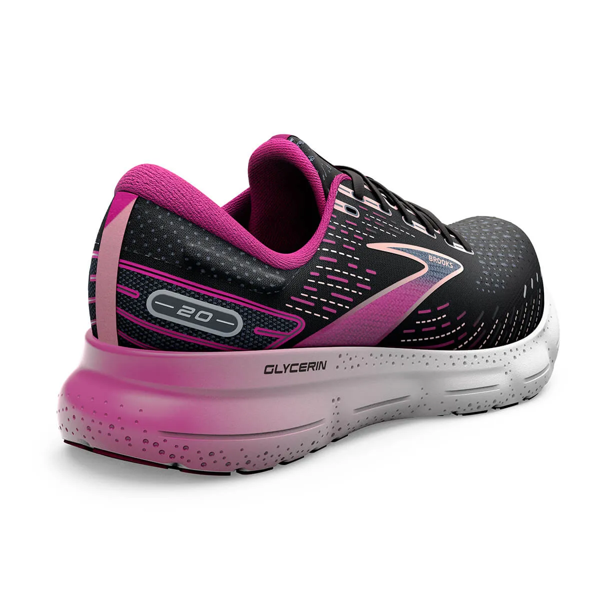 Brooks Glycerin 20 Womens | Black/fuchsia/linen