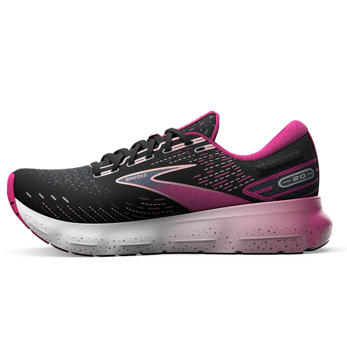 Brooks Glycerin 20 Womens | Black/fuchsia/linen