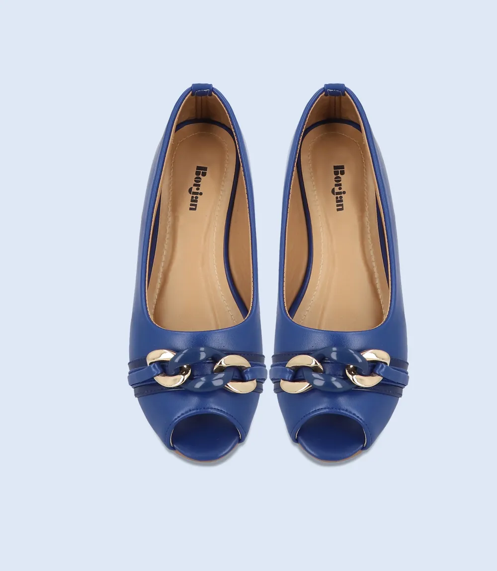 BW6285-NAVY-Women Casual Peep Toe's