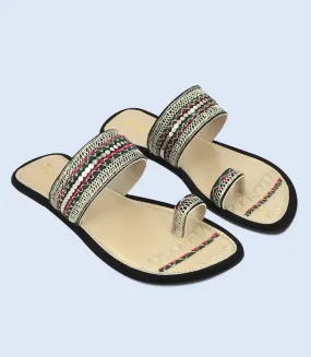 BW9468-BLACK/MLTY-Women Chappal