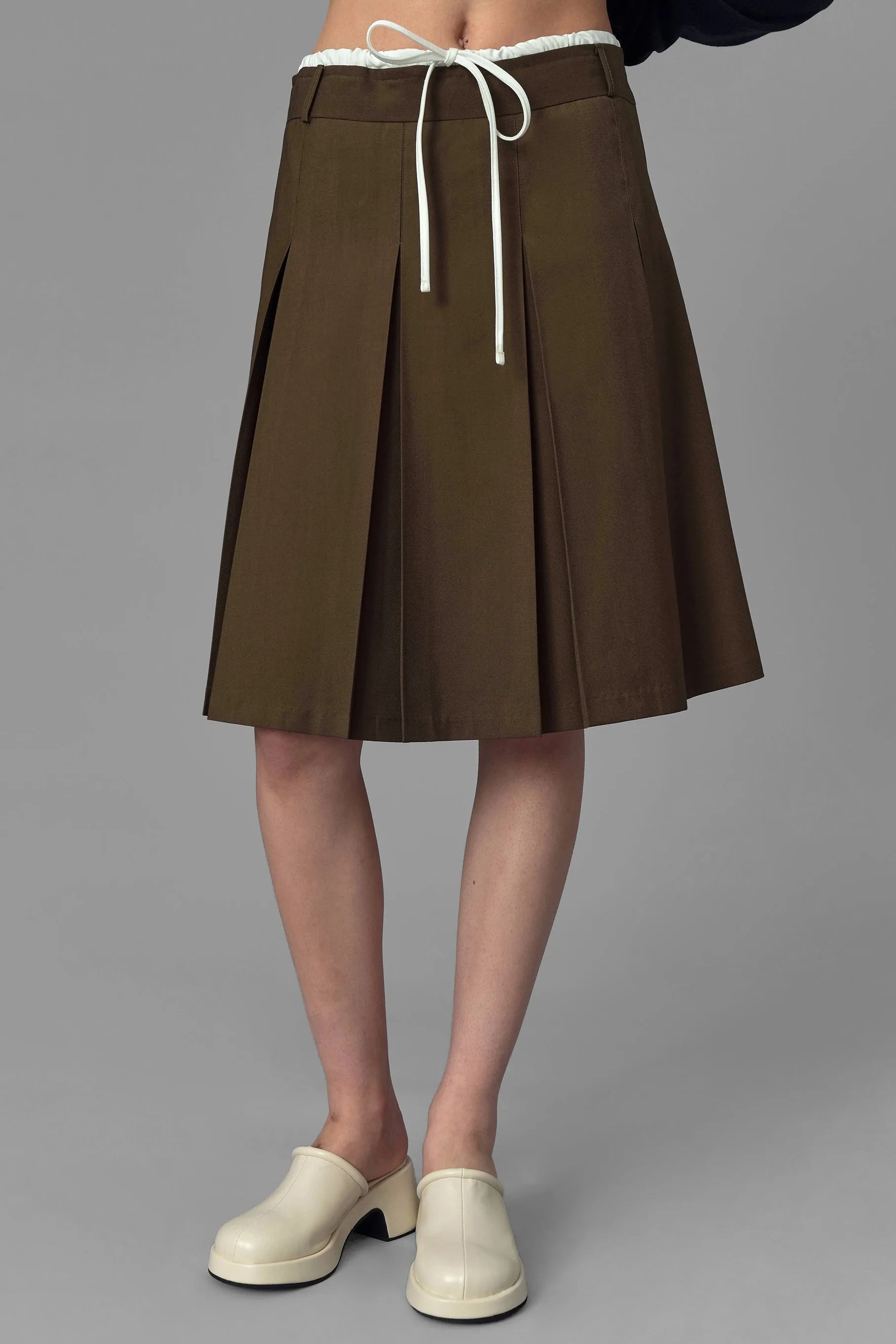 Camu Midi Skirt, Brown