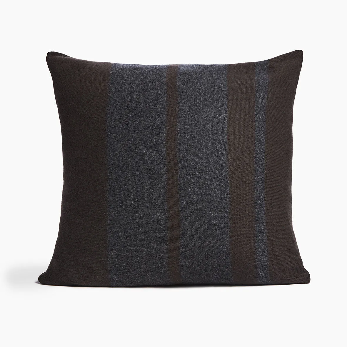 Cashmere Stripe Sham - Dark Brown/Charcoal