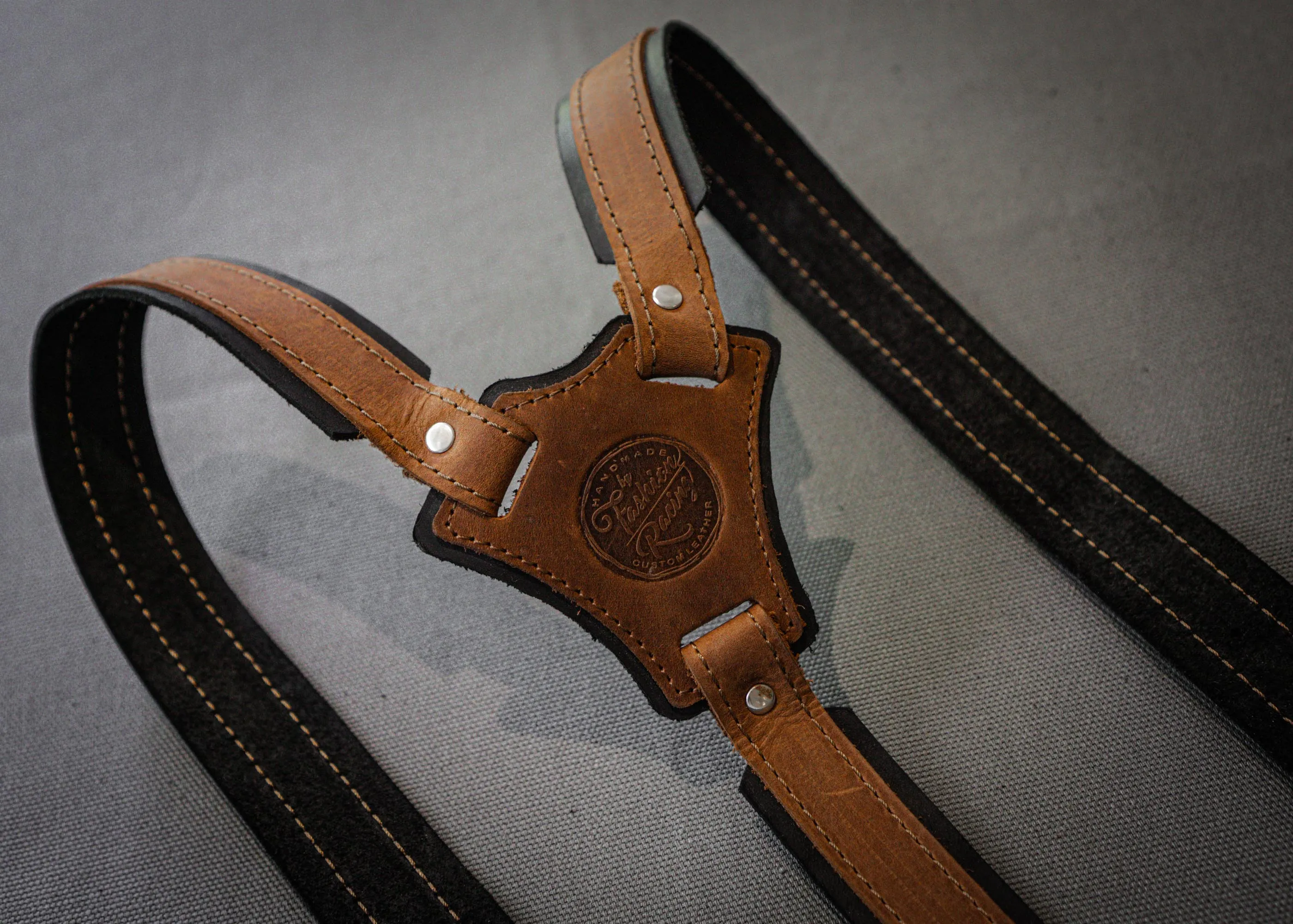 Custom Strong Leather Suspenders | Men's Brown Leather Suspenders