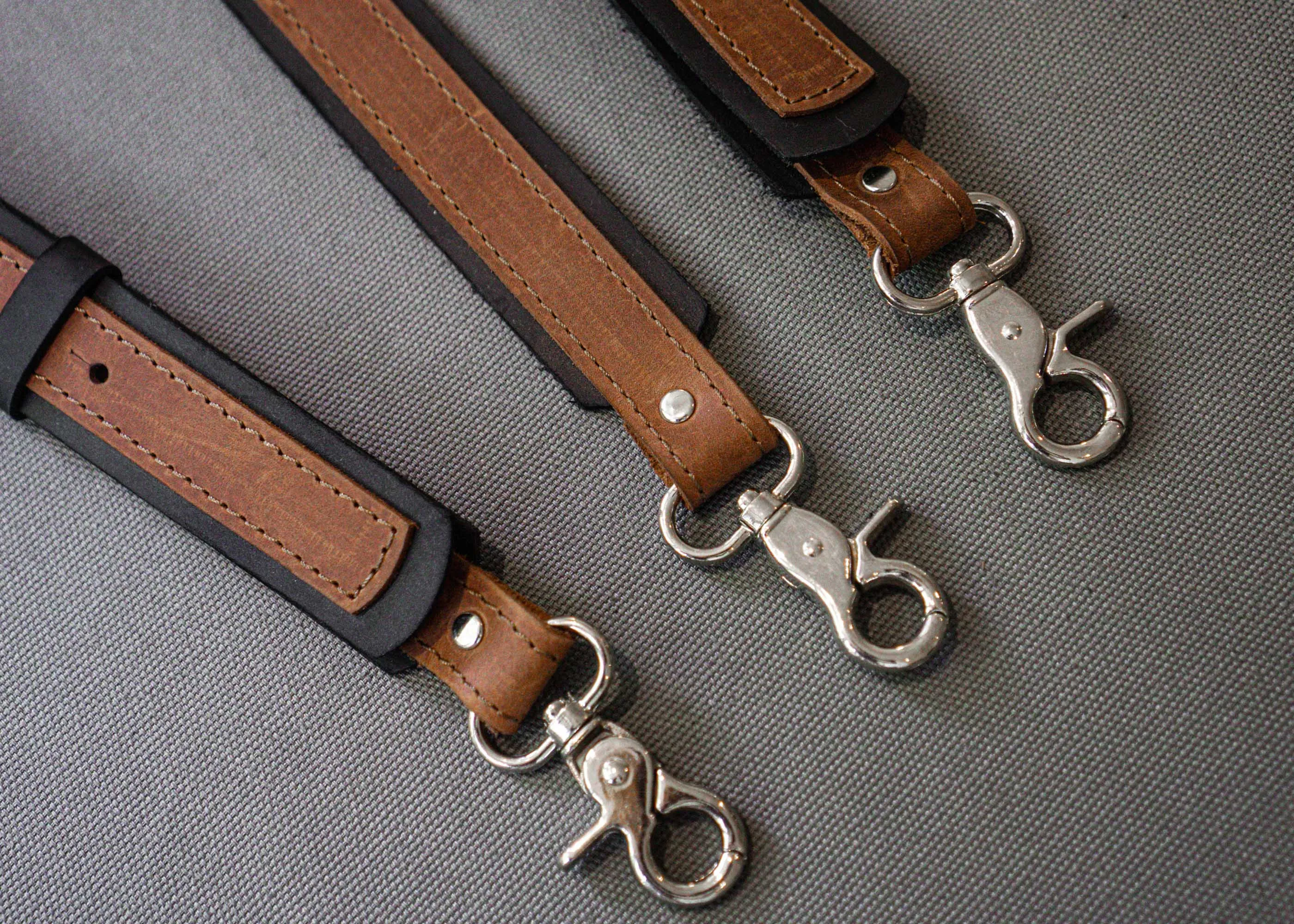 Custom Strong Leather Suspenders | Men's Brown Leather Suspenders