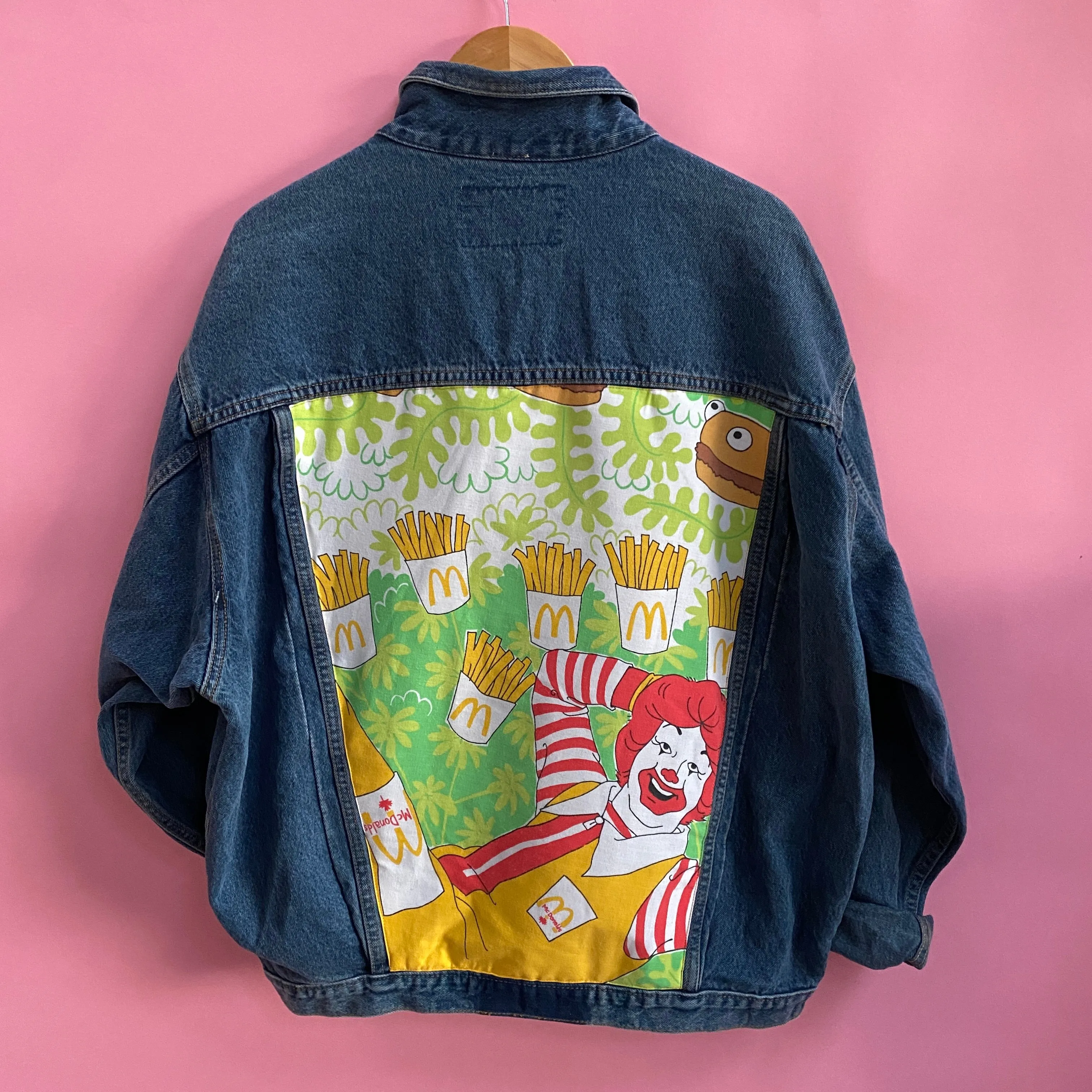 Denim Jacket made with Reworked Duvet Cover.