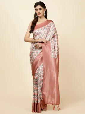 Digital Floral Printed Handloom Saree