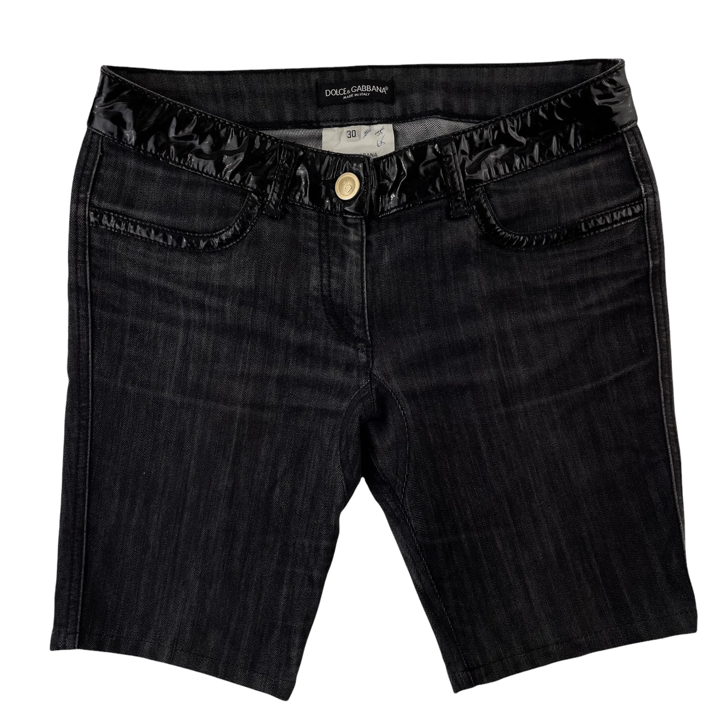 Dolce and Gabbana leather panel shorts W30