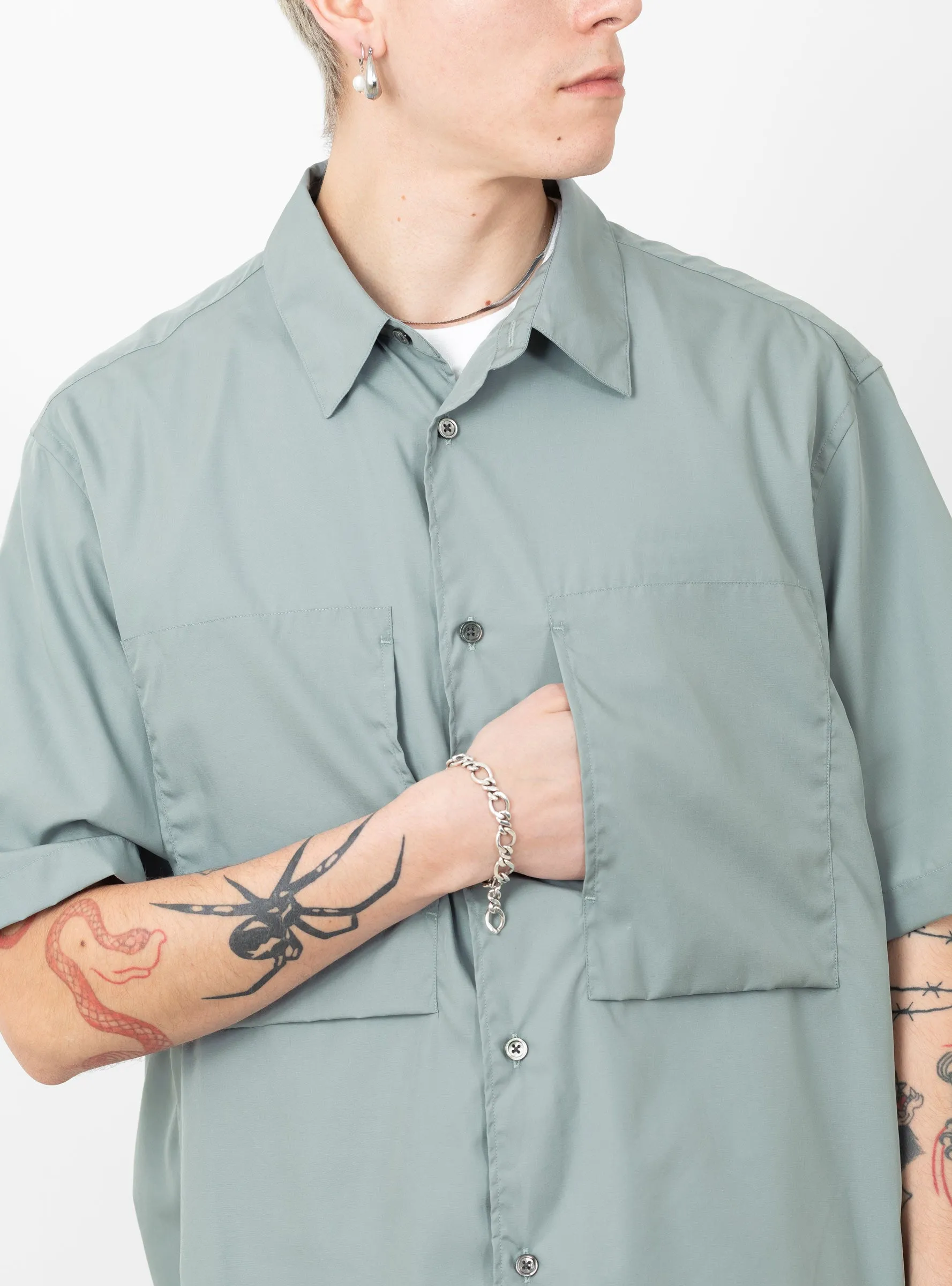 Double Pocket Shirt Blue Grey