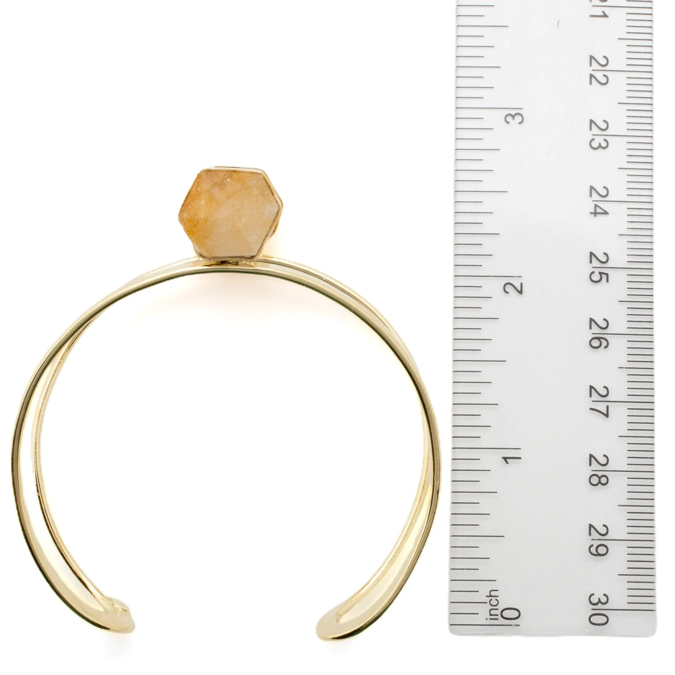 Double Terminated Citrine Cuff Bracelet