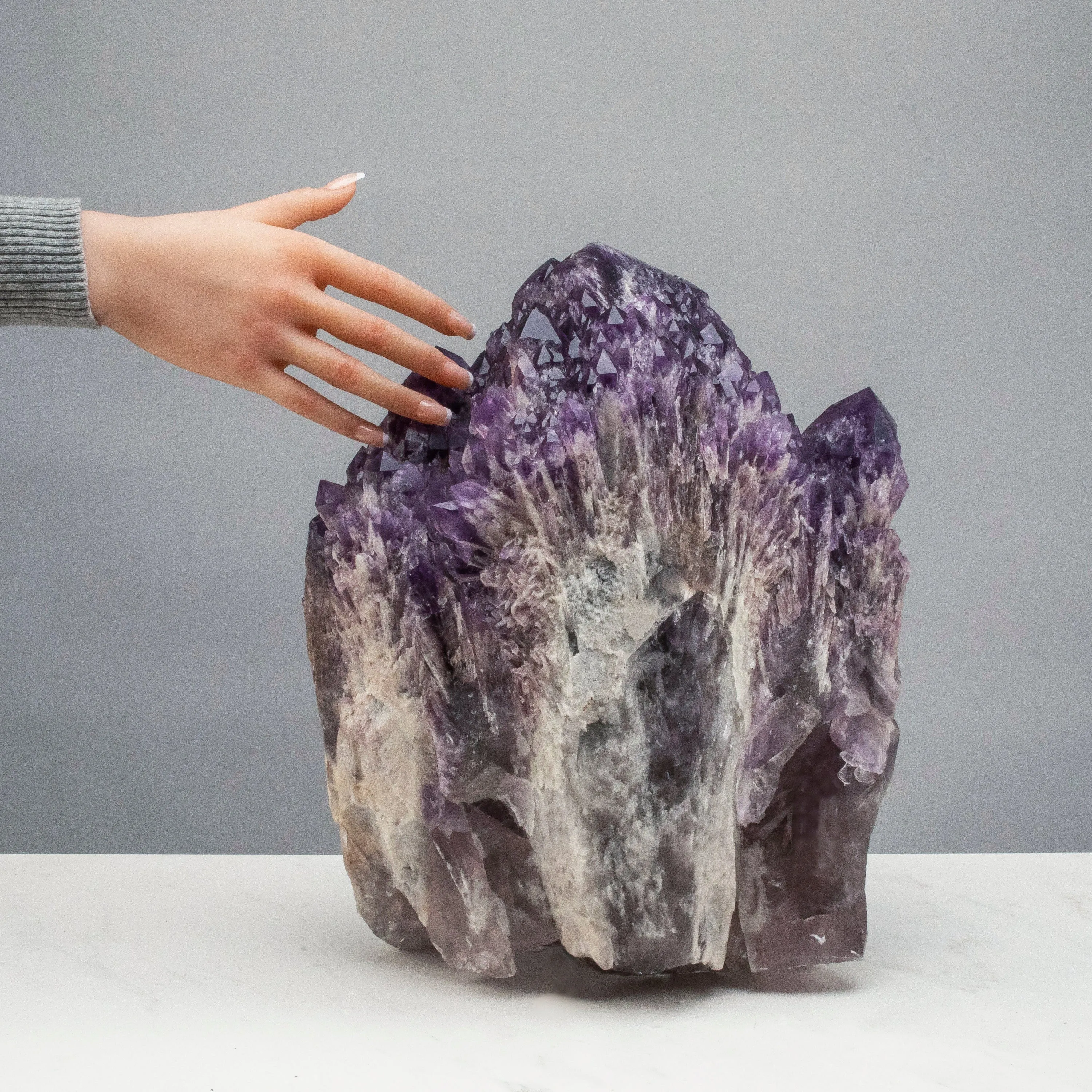 Elestial Amethyst Cluster Point from Brazil - 35lbs / 14