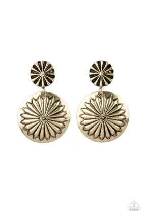 Fierce Florals Brass-Earrings