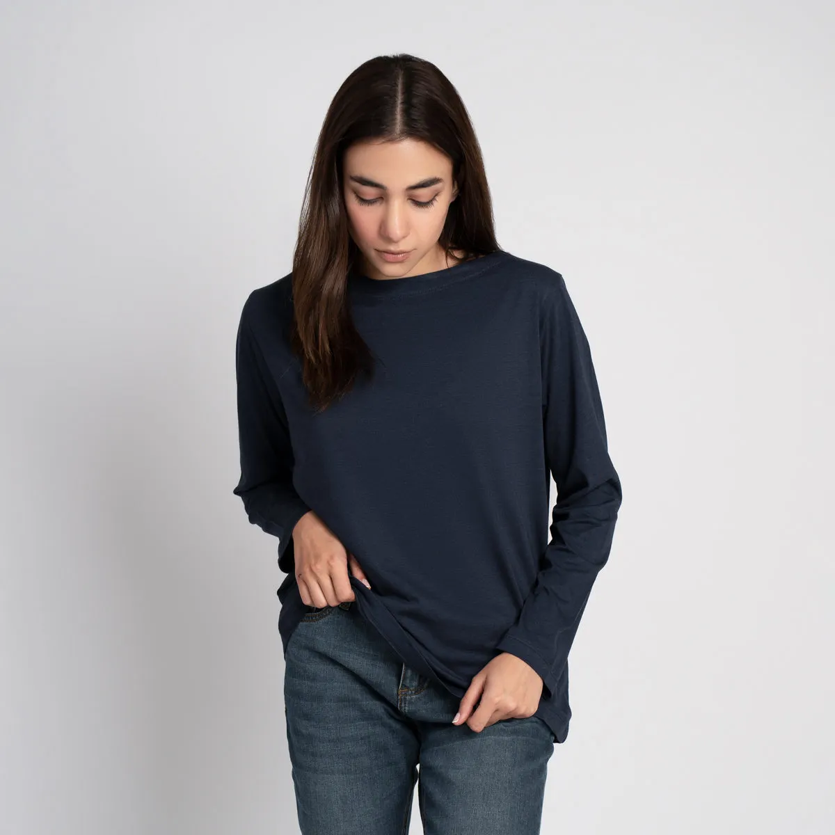 Full Sleeve Boat Neck T Shirt - HSSW1230001