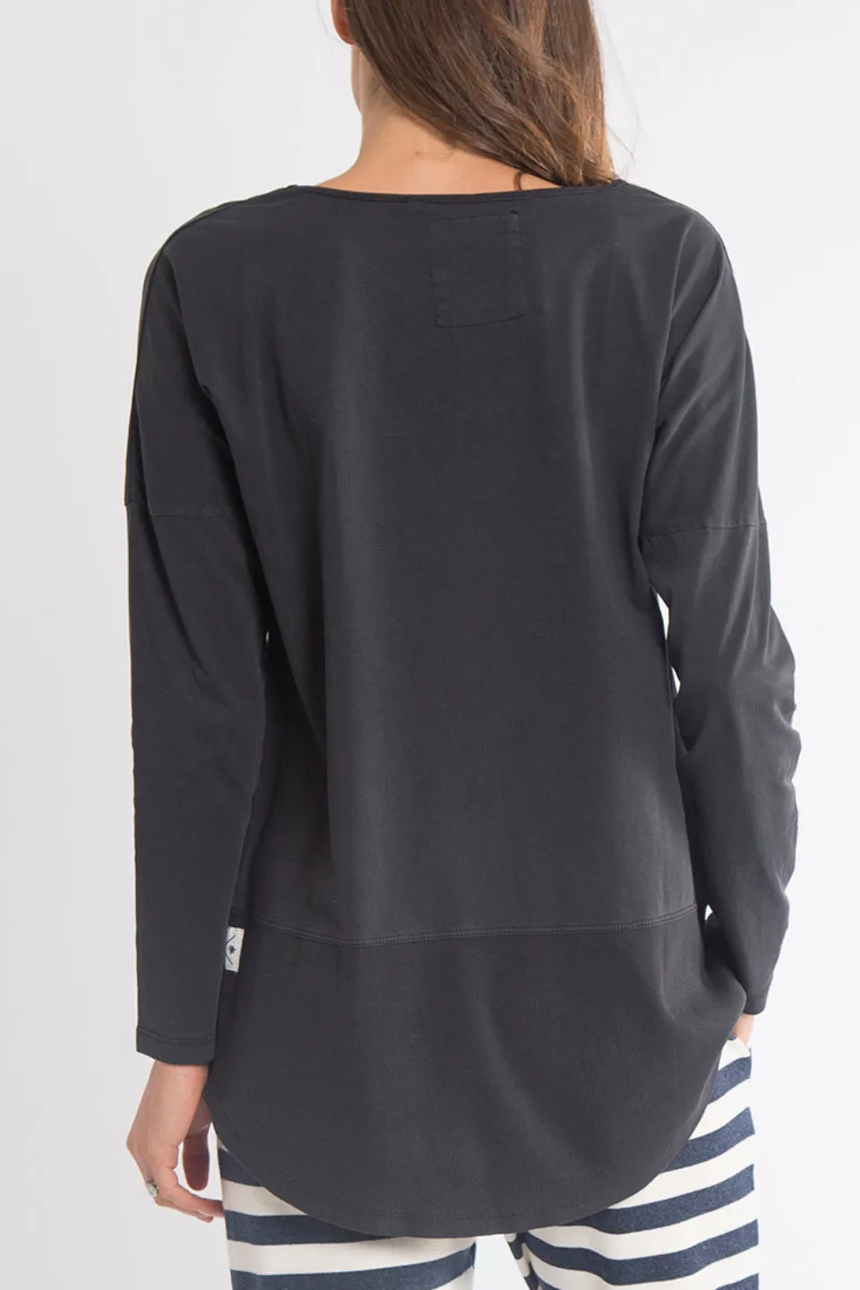 Fundamental Rib LS Washed Black Tee