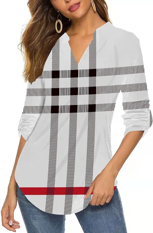 Haute Edition Women's 3/4 Sleeve Tunic Tops S-3X. Plus size available.