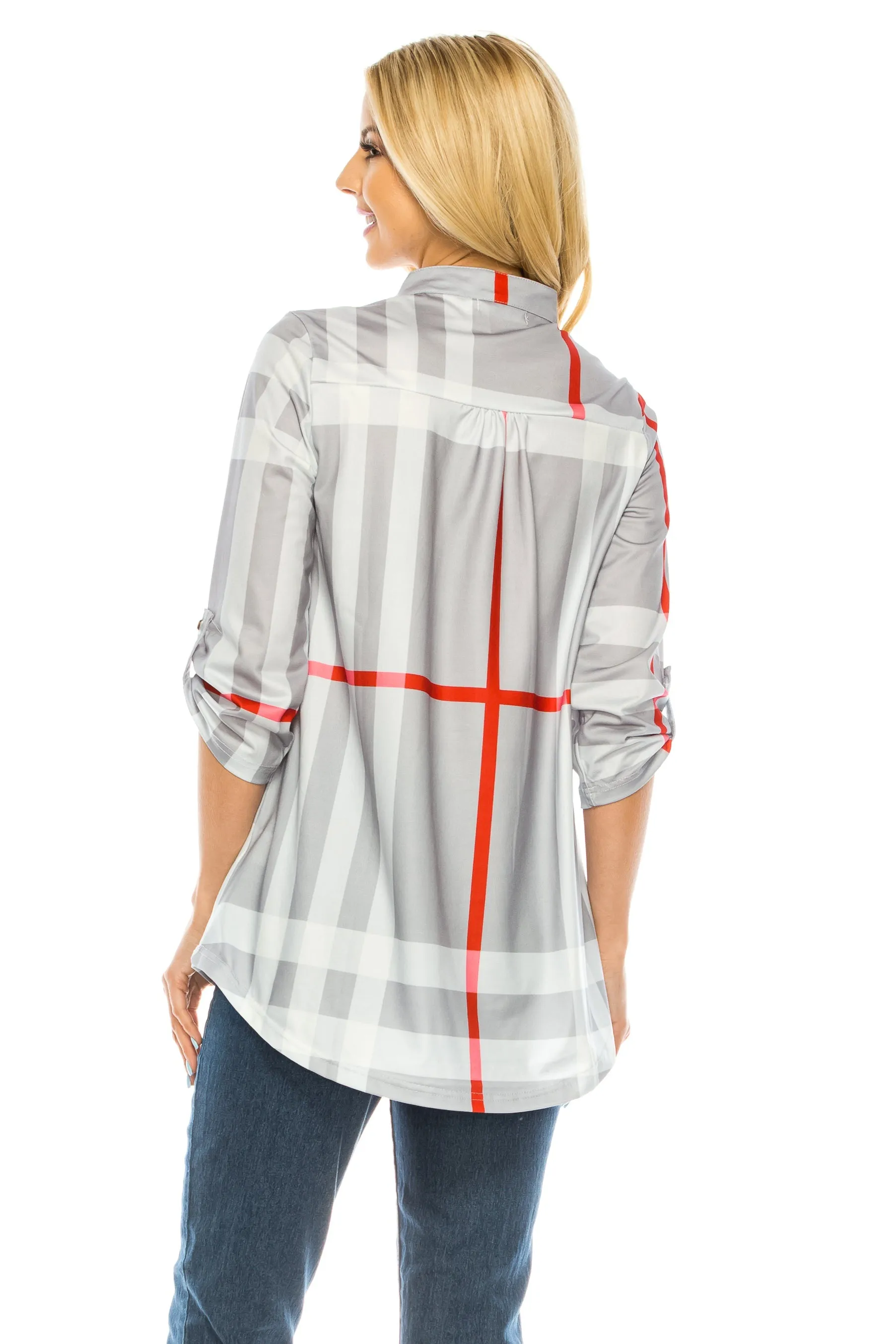 Haute Edition Women's 3/4 Sleeve Tunic Tops S-3X. Plus size available.