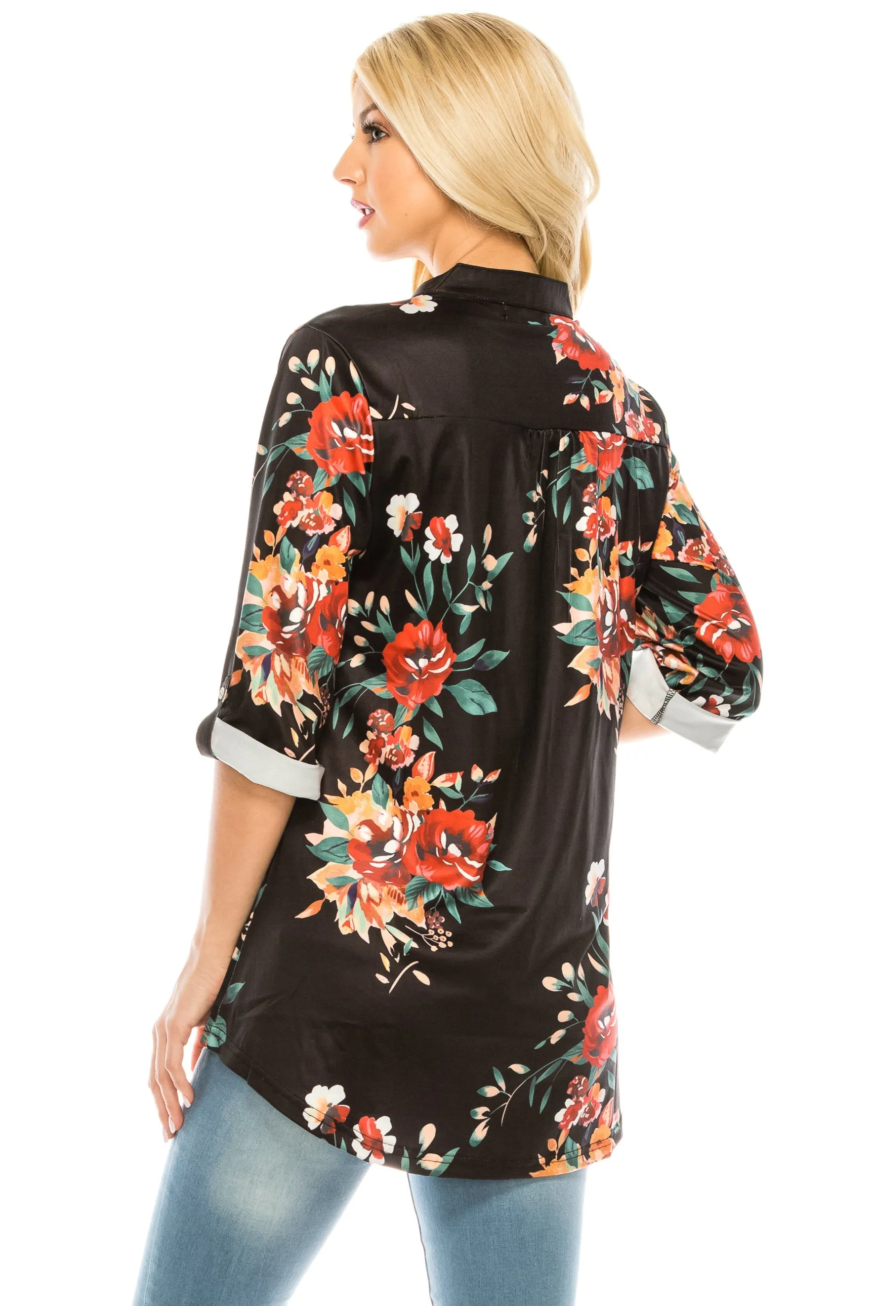 Haute Edition Women's 3/4 Sleeve Tunic Tops S-3X. Plus size available.