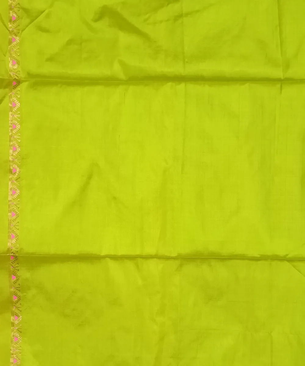 Lemmon yellow golden silk handloom assam mekhela chador