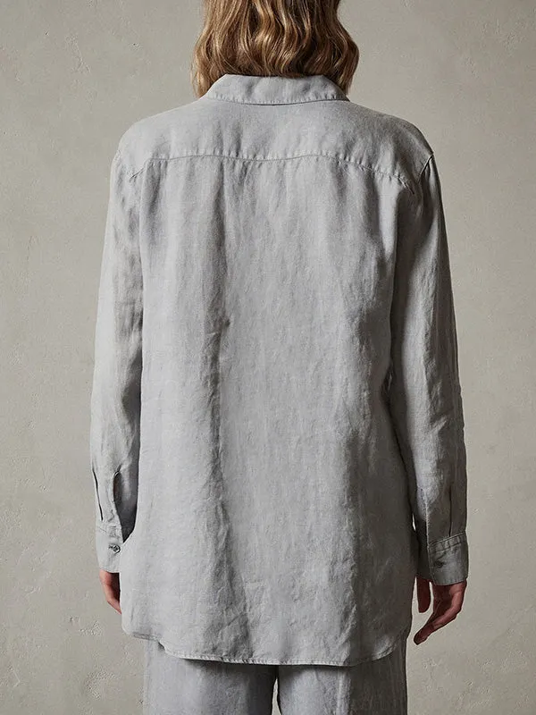 Lightweight Linen Shirt in Breeze Pigment