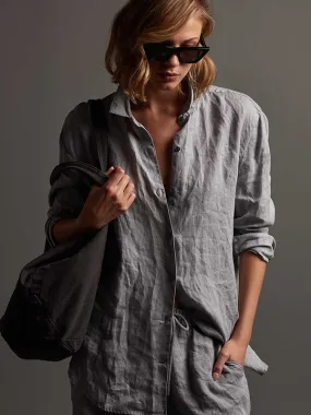 Lightweight Linen Shirt in Breeze Pigment