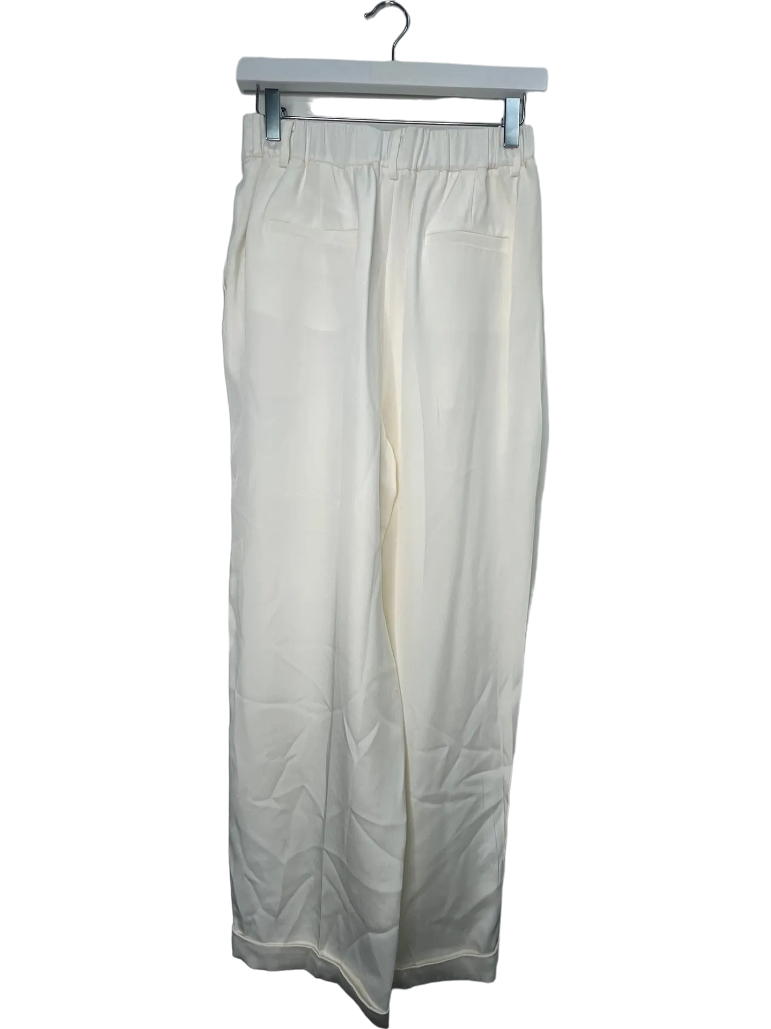 LILYSILK White 1005 silk  Wide Leg Trousers BNWT UK 10