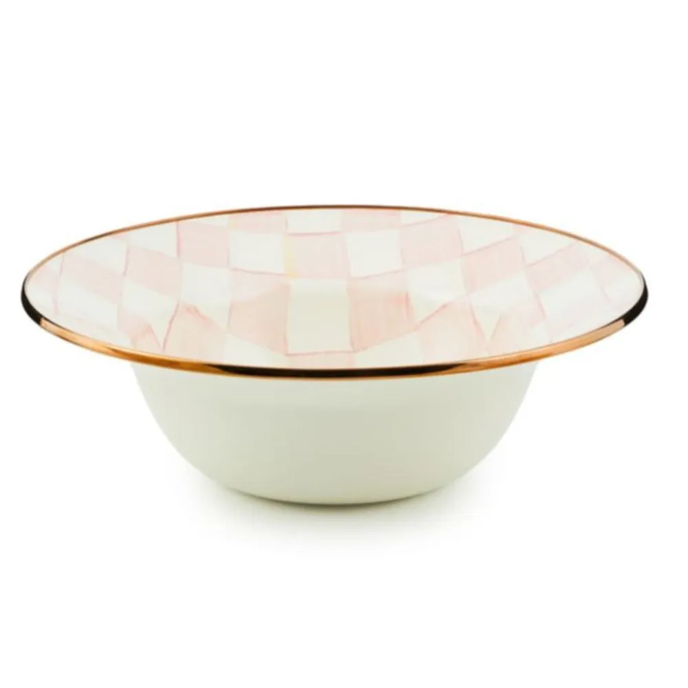 MacKenzie-Childs Rosy Check Enamel Serving Bowl