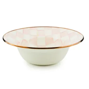 MacKenzie-Childs Rosy Check Enamel Serving Bowl