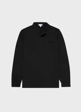 Men's Riviera Long Sleeve Polo Shirt in Black