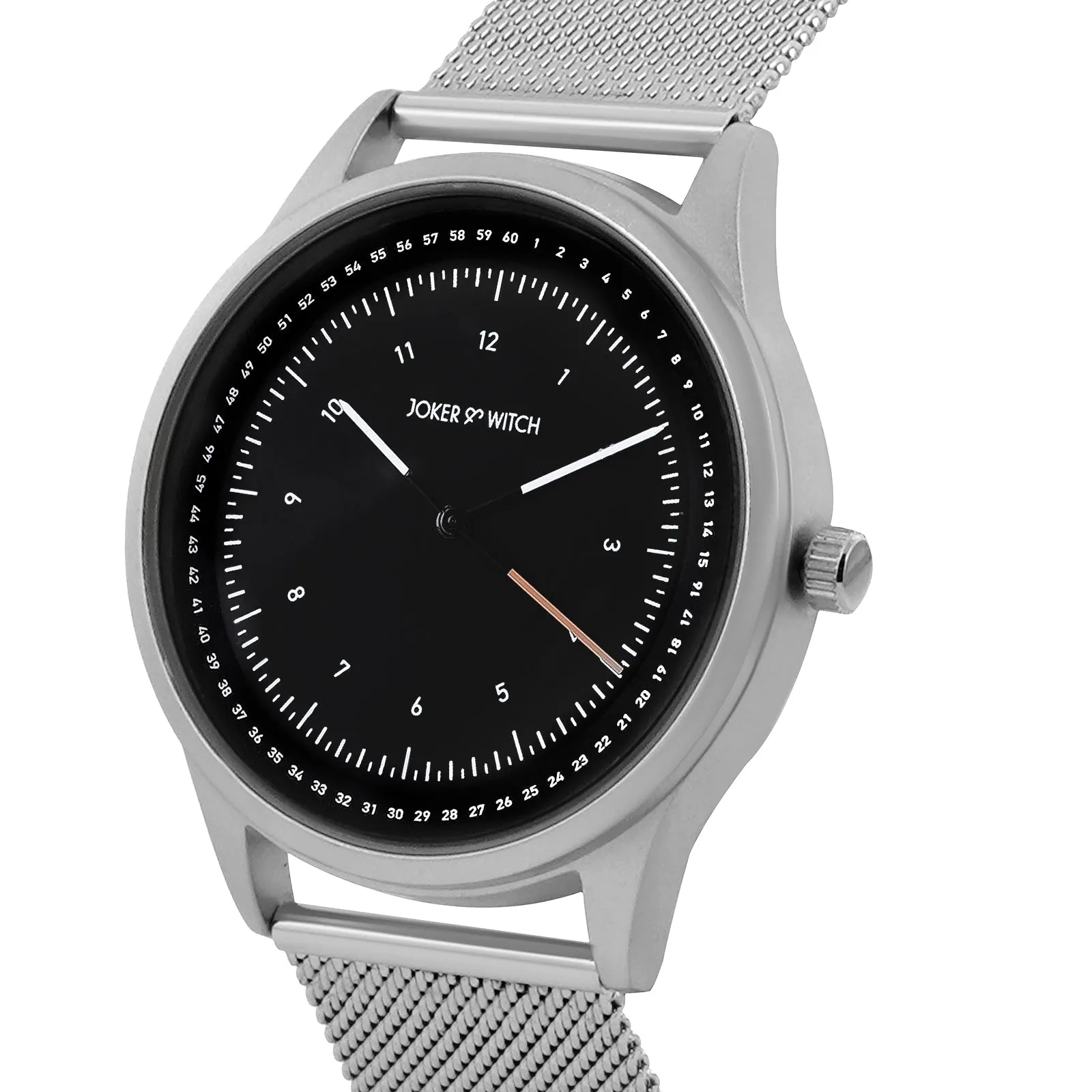 Montego Black Dial Silver Mesh Strap Watch